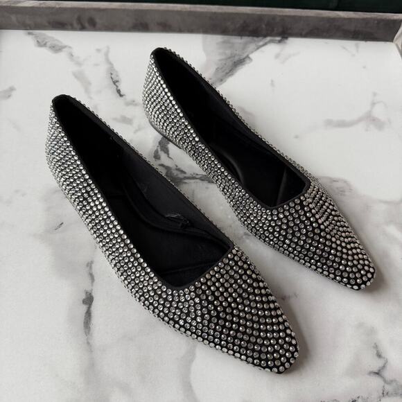 Zara Shoes - Zara Ballet Flats Rhinestone Embellished Pointed Toe Size 39